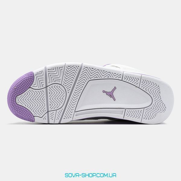 Женские баскетбольные кроссовки Nike Air Jordan 4 White Purple Oreo Premium фото