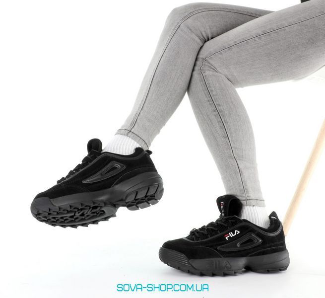 Зимние женские кроссовки Fur Disruptor II "Black" Unisex Fila фото
