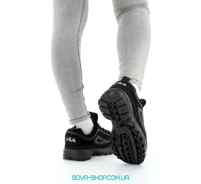Зимние женские кроссовки Fur Disruptor II "Black" Unisex Fila фото