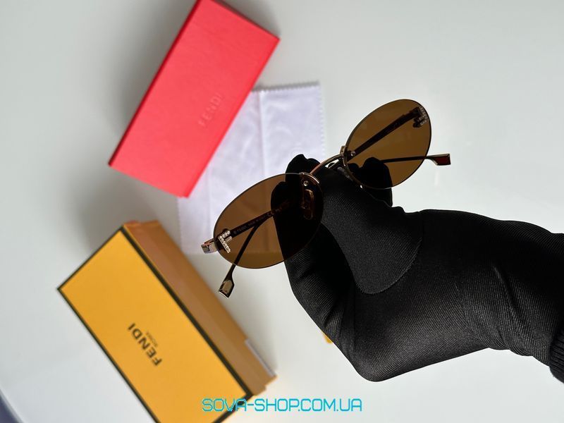 Солнцезащитные очки Fendi FE4075US 6LB/IC Brown/Gold Premium фото