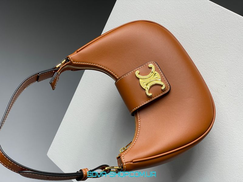 Жіноча сумка Celine Medium Ava Triomphe Bag in Smooth Calfskin Tan Premium фото