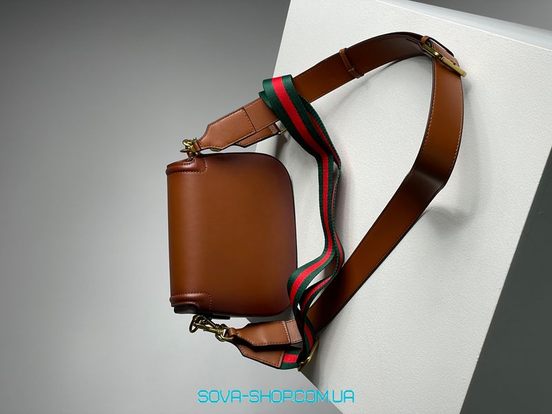 Женская сумка Gucci Lady Web Leather Shoulder Bag Brown Premium фото