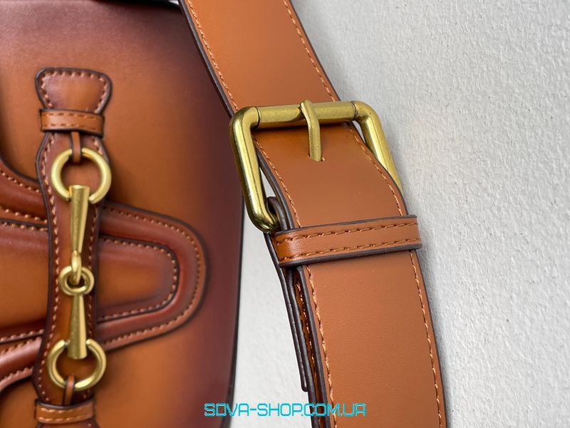 Женская сумка Gucci Lady Web Leather Shoulder Bag Brown Premium фото
