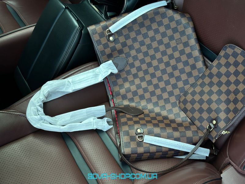 Жіноча сумка Louis Vuitton Neverfull MM Damier Ebene Premium фото