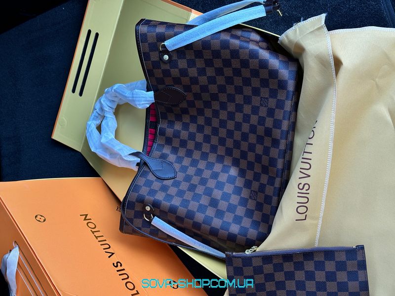 Жіноча сумка Louis Vuitton Neverfull MM Damier Ebene Premium фото