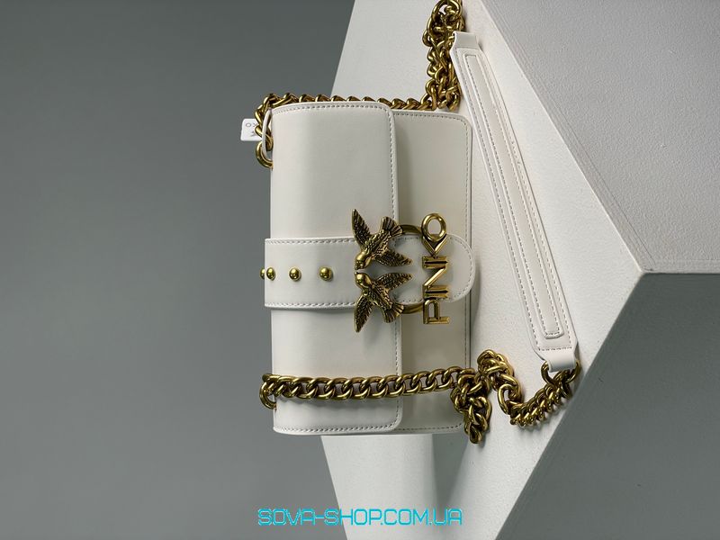 Жіноча сумка Pinko Mini Love Bag One Simply White/Gold Premium фото