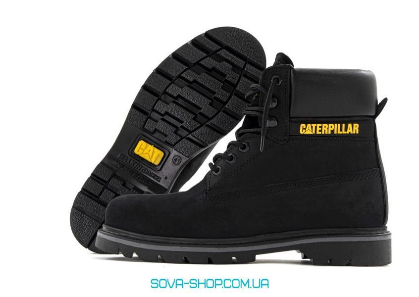 Мужские зимние ботинки CATERPILLAR Colorado PREMIUM NUBUCK Black Grey (С МЕХОМ) фото