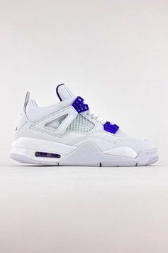 Чоловічі та жіночі баскетбольні кросівки Nike Air Jordan 4 Retro White Violet фото