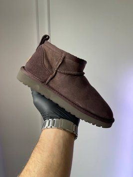 Жіночі зимові ботинки Ugg Classic Ultra Mini Brown Premium фото