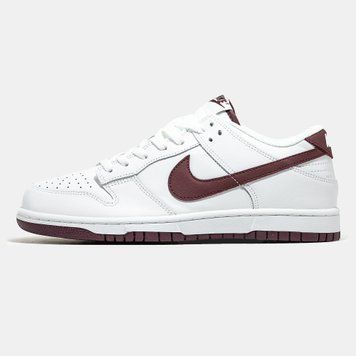 Чоловічі та жіночі баскетбольні кросівки Nike Dunk Low White Night Maroon фото