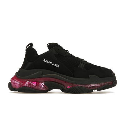 Жіночі кросівки Balenciaga Triple S Clear Sole Black Neon Pink фото