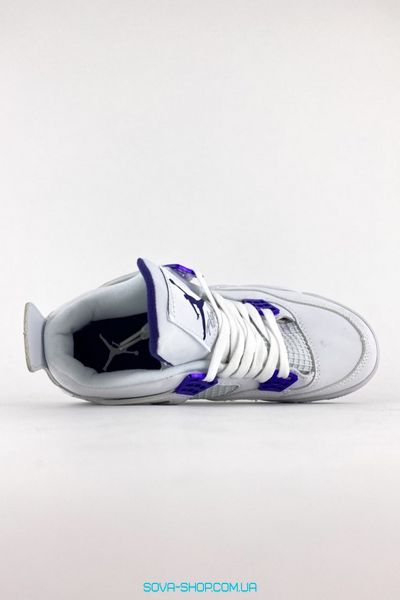 Чоловічі та жіночі баскетбольні кросівки Nike Air Jordan 4 Retro White Violet фото