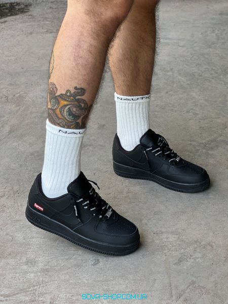 Мужские и женские кроссовки Air Force 1 Low '07 Supreme "Black" фото