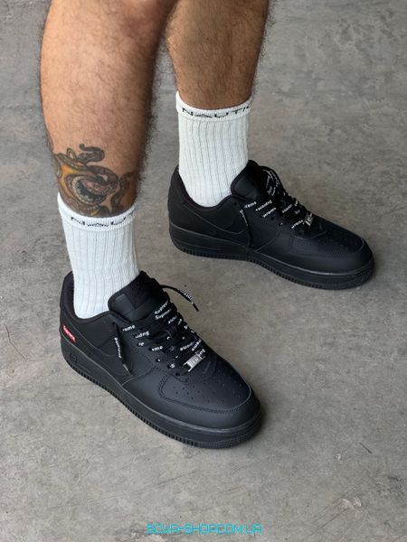 Мужские и женские кроссовки Air Force 1 Low '07 Supreme "Black" фото