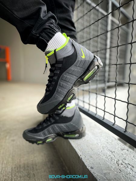 Зимние мужские кроссовки Nike Air Max Sneakerboot 95 "Black Volt"! Термоносок! фото
