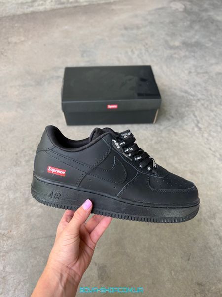 Мужские и женские кроссовки Air Force 1 Low '07 Supreme "Black" фото