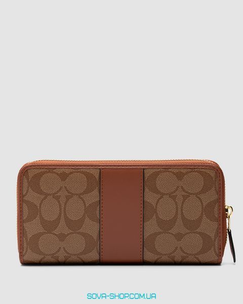 Гаманець Coach Round Fastener Long Wallet Signature Ginger Premium фото