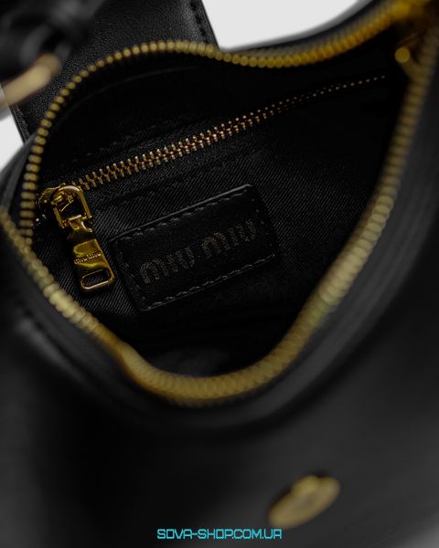 Жіноча сумка Miu Miu Leather Hobo Bag Black/Black Premium фото