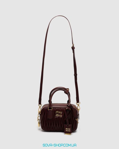 Женская сумка Miu Miu Arcadie Matelass&eacute; Nappa Leather Bag Burgundy Premium фото