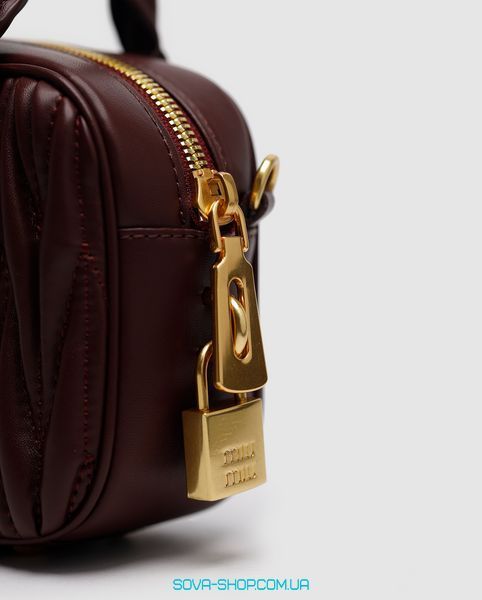 Женская сумка Miu Miu Arcadie Matelass&eacute; Nappa Leather Bag Burgundy Premium фото