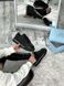 Женские кроссовки PRADA Macro Re-Nylon Brushed Leather Sneakers Black re-5418 фото 6
