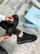 Женские кроссовки PRADA Macro Re-Nylon Brushed Leather Sneakers Black re-5418 фото 5