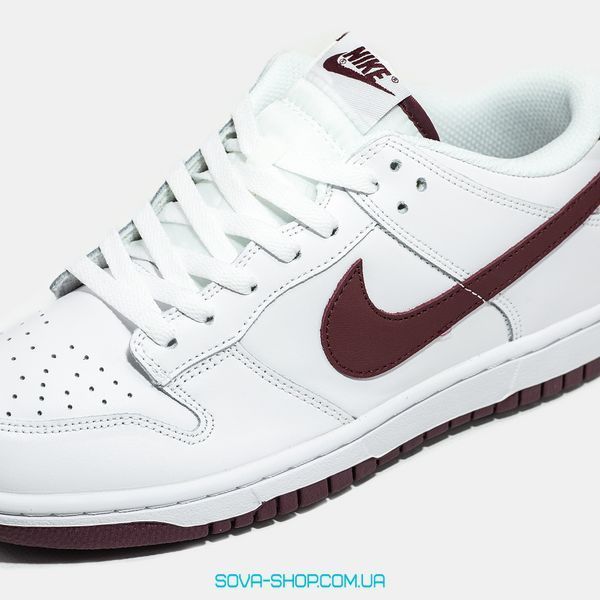 Чоловічі та жіночі баскетбольні кросівки Nike Dunk Low White Night Maroon фото