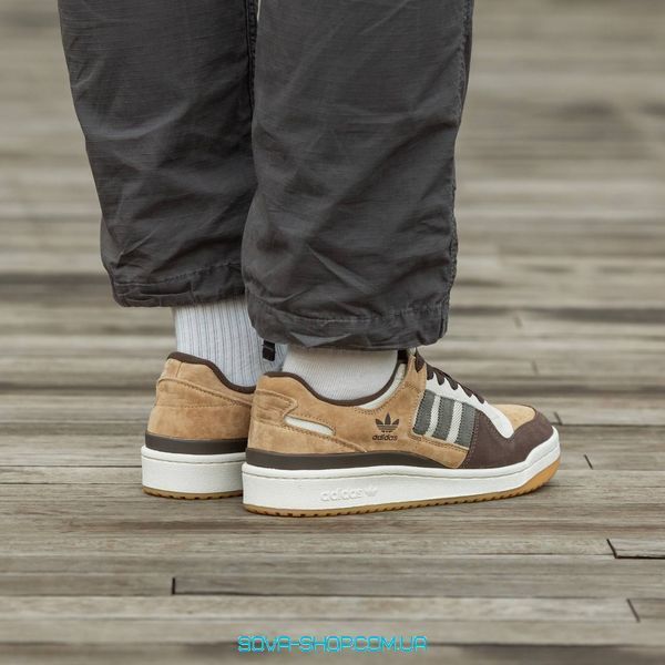 Чоловічі кросівки Adidas Forum Low CL Aluminium Branch Brown фото