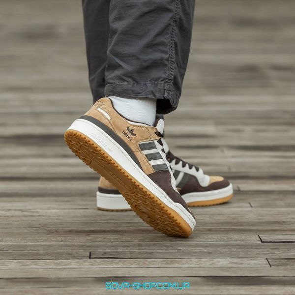 Чоловічі кросівки Adidas Forum Low CL Aluminium Branch Brown фото