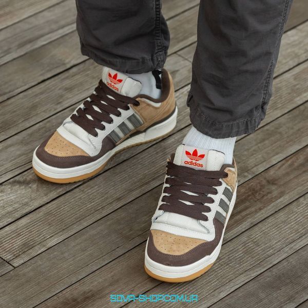Чоловічі кросівки Adidas Forum Low CL Aluminium Branch Brown фото