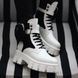 Зимові жіночі ботинки (Натуральна шкіра) PRADA Milano Monolith White Black Premium re-3989 фото 2