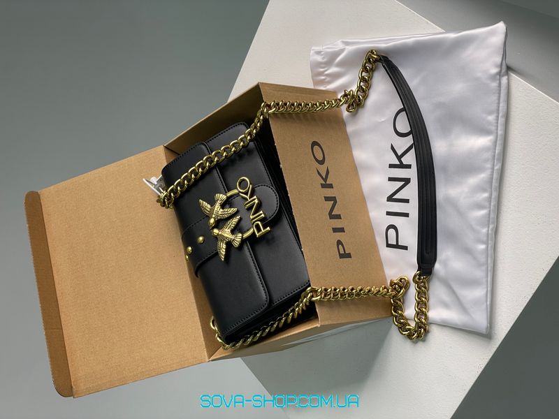 Женская сумка Pinko Mini Love Bag One Simply Black/Gold Premium фото