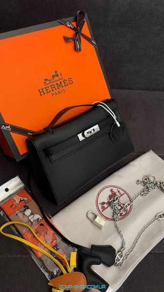 Женская сумка Hermes Kelly Pochette Black Premium фото