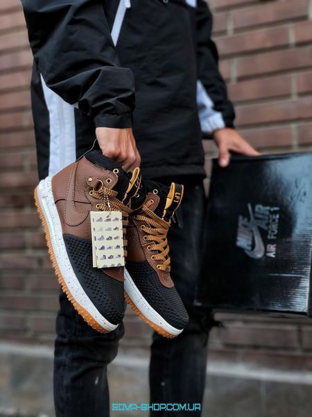 Чоловічі кросівки Air Force 1 Lunar Duckboot "Brown/Black" Nike фото