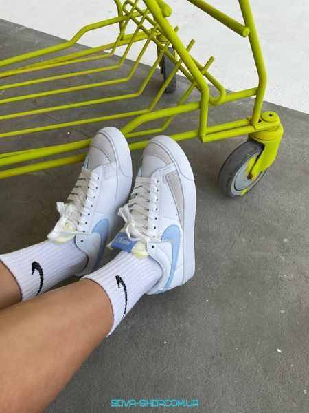 Женские кроссовки Nike Blazer LOW &ldquo;WHITE / BLUE&rdquo; фото
