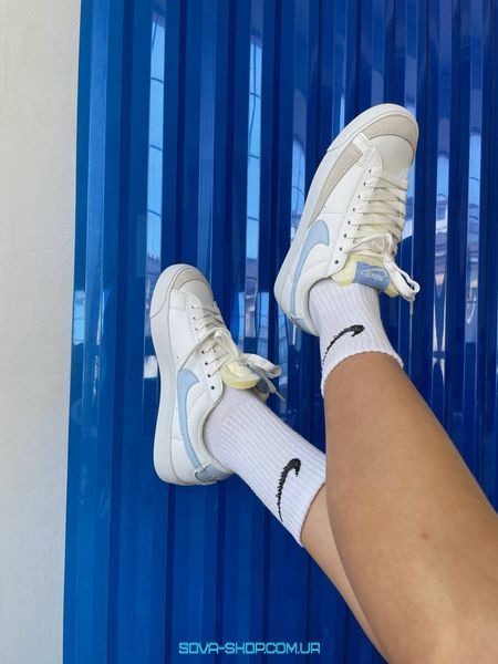 Женские кроссовки Nike Blazer LOW &ldquo;WHITE / BLUE&rdquo; фото