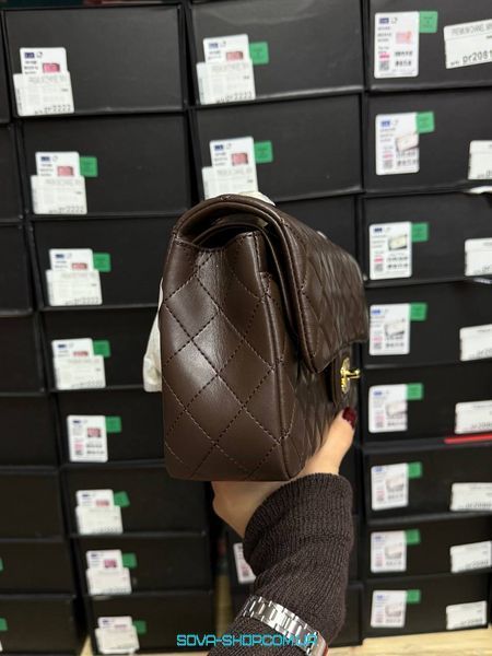 Жіноча сумка Chanel Classic 2.55 Medium Double Flap in Chocolate Premium фото