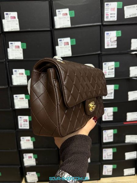 Жіноча сумка Chanel Classic 2.55 Medium Double Flap in Chocolate Premium фото