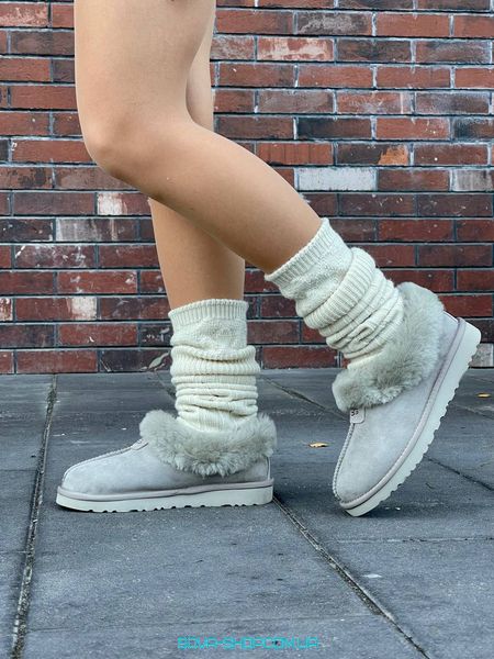 Жіночі зимові ботинки Ugg Coquette Light Grey Premium фото