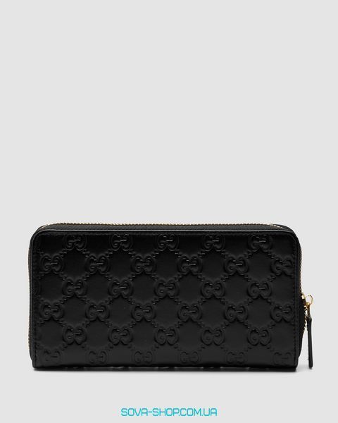 Гаманець Gucci Black Guccissima Zip-Around Wallet Premium фото
