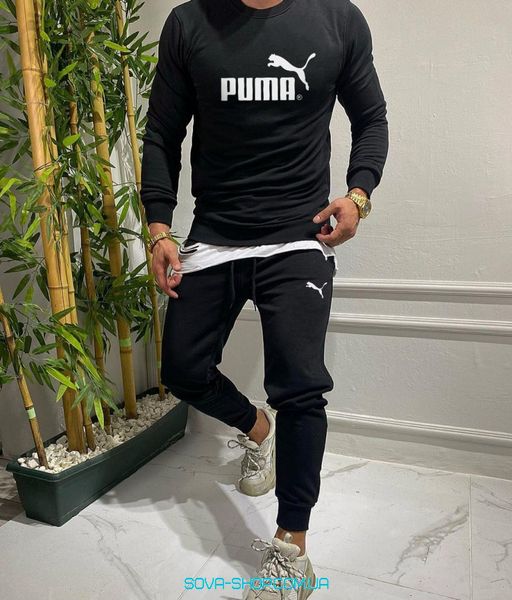 Чоловічий спортивний костюм Puma чорний фото