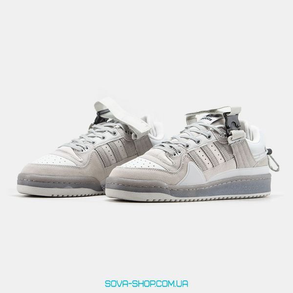 Чоловічі та жіночі кросівки Adidas Forum x Bad Bunny "Grey" фото