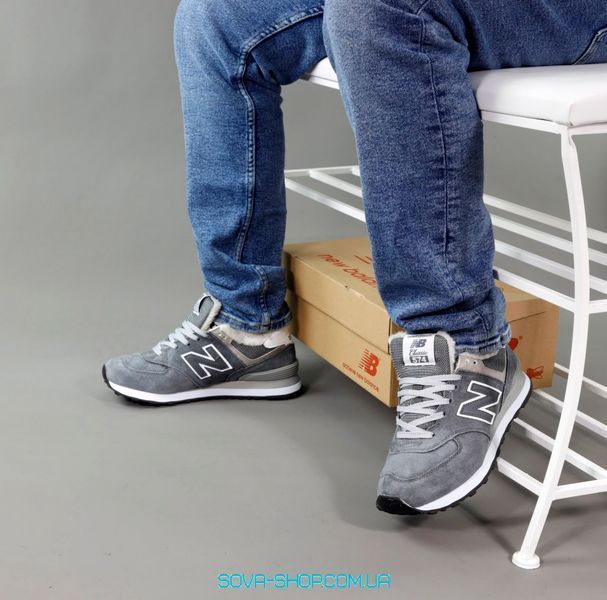 Чоловічі зимові кросівки New Balance 547 Light Grey Хутро фото