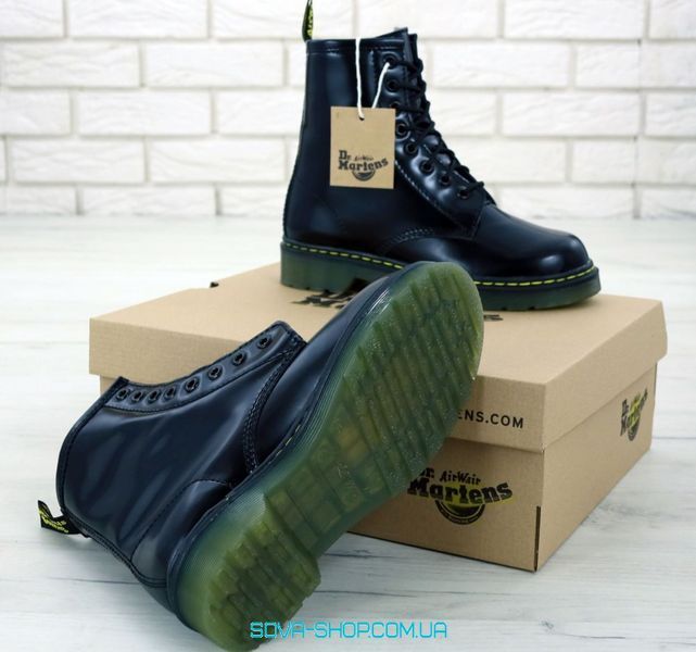 Зимові жіночі ботинки (З ХУТРОМ) Dr. Martens Black фото