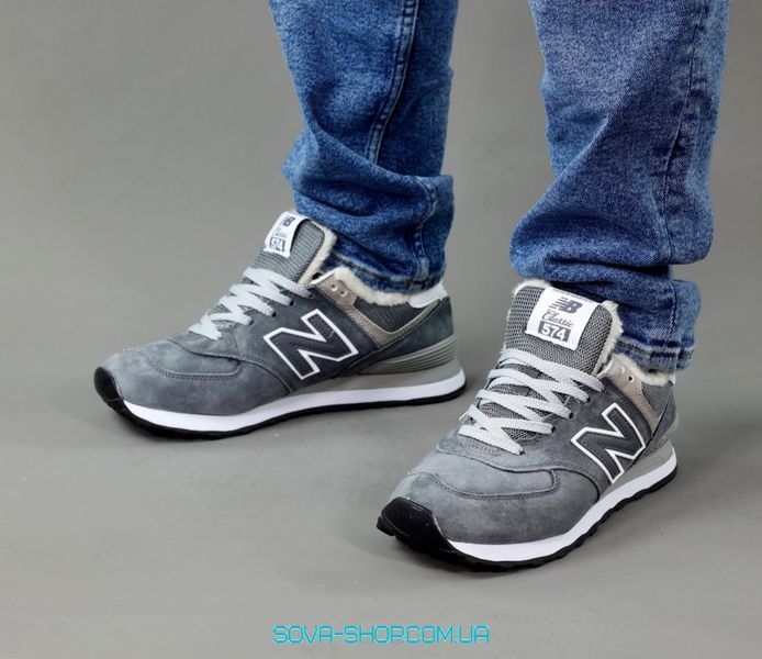 Чоловічі зимові кросівки New Balance 547 Light Grey Хутро фото