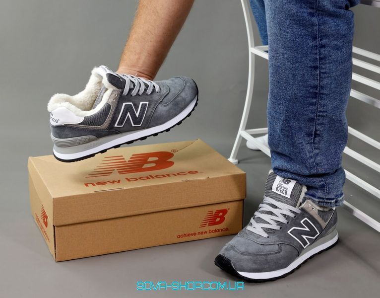 Чоловічі зимові кросівки New Balance 547 Light Grey Хутро фото