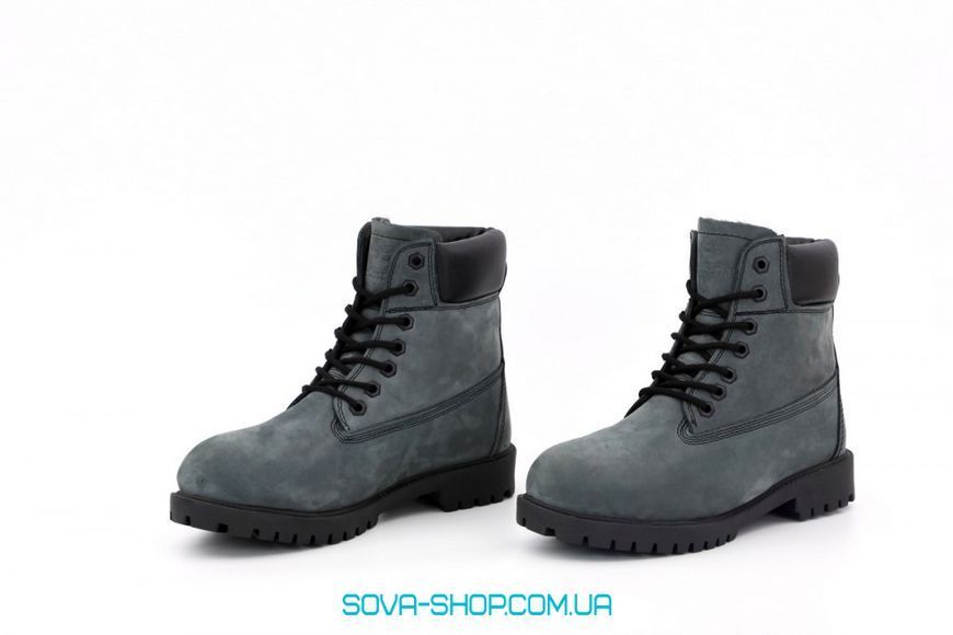 Мужские зимние ботинки (шерстяной мех) Timberland CLASSIC PREMIUM NUBUCK WATERPROOF Dark Green фото
