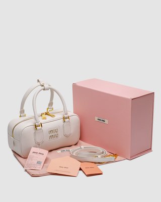 Жіноча сумка Miu Miu Arcadie Leather Bag White Premium фото