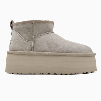 Жіночі зимові ботинки UGG Classic Ultra Mini Platform XL Grey PREMIUM фото