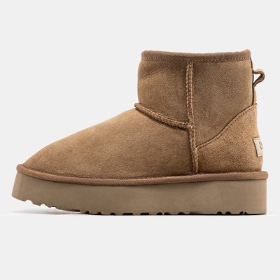 Жіночі зимові ботинки UGG Mini Platform Chestnut Premium фото